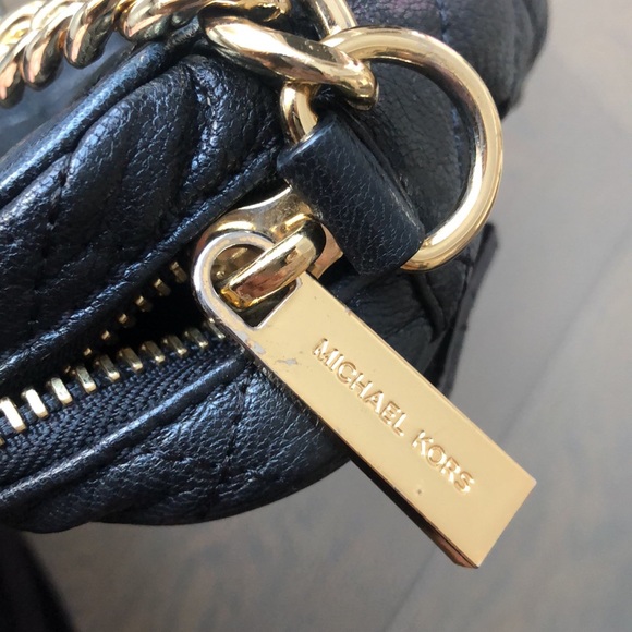 RARE Black & Gold Studded Michael Kors Crossbody - Picture 9 of 10